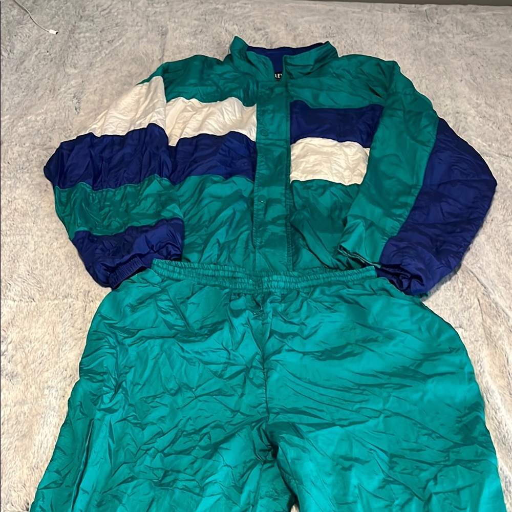 Vintage Colorful Windbreaker Tracksuit Size Large